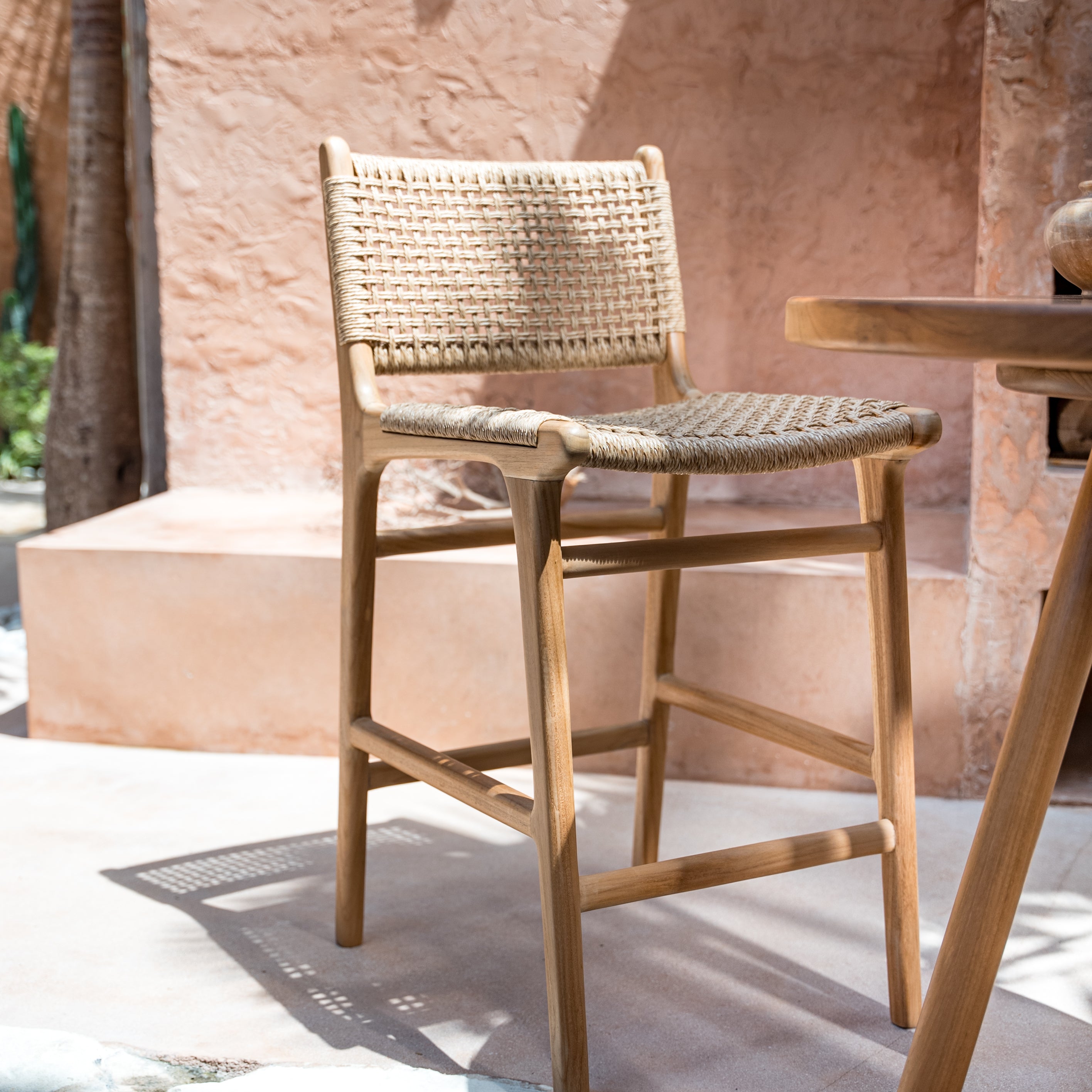 Melia Indoor Outdoor Teak Counter Stool