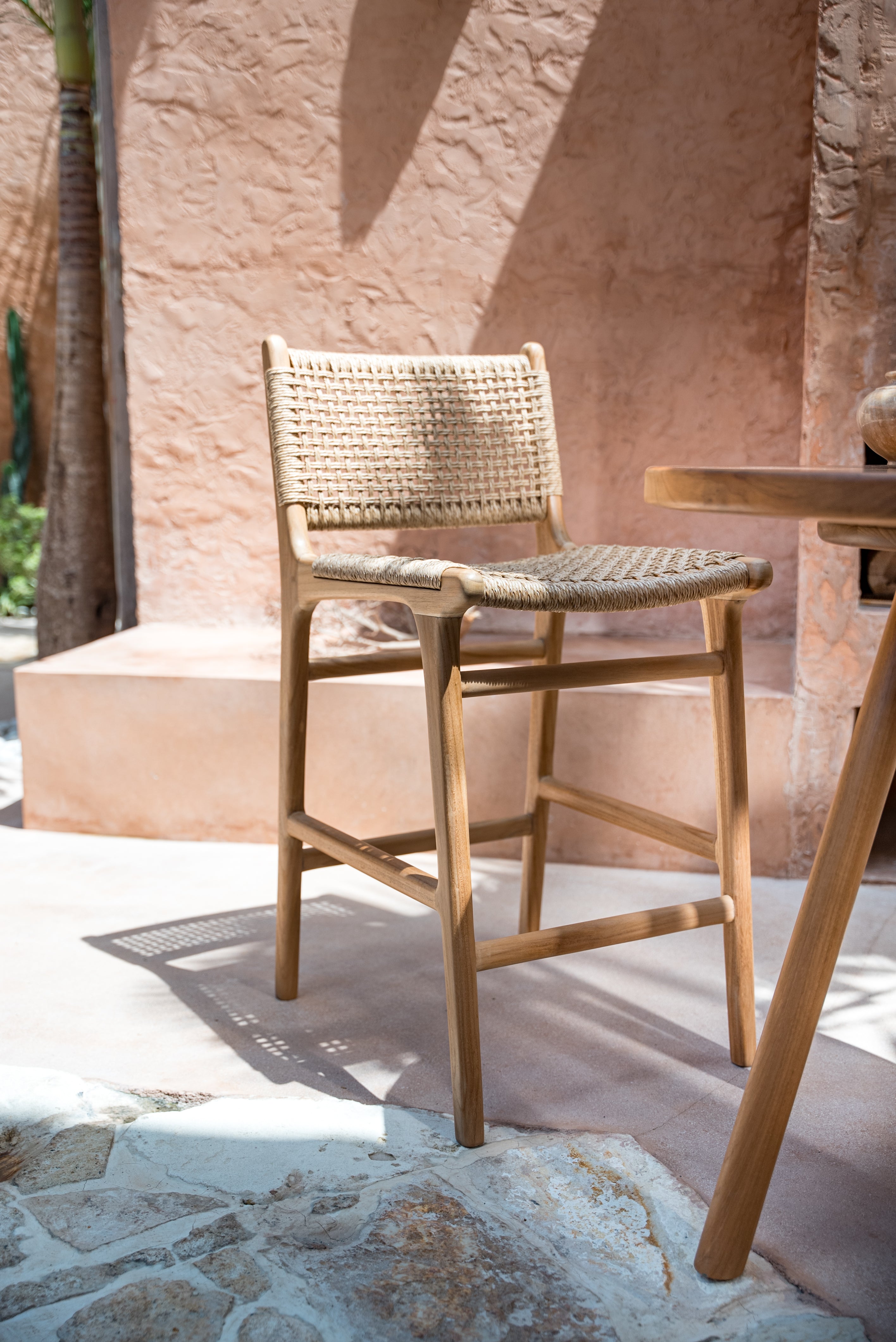 Melia Indoor Outdoor Teak Counter Stool