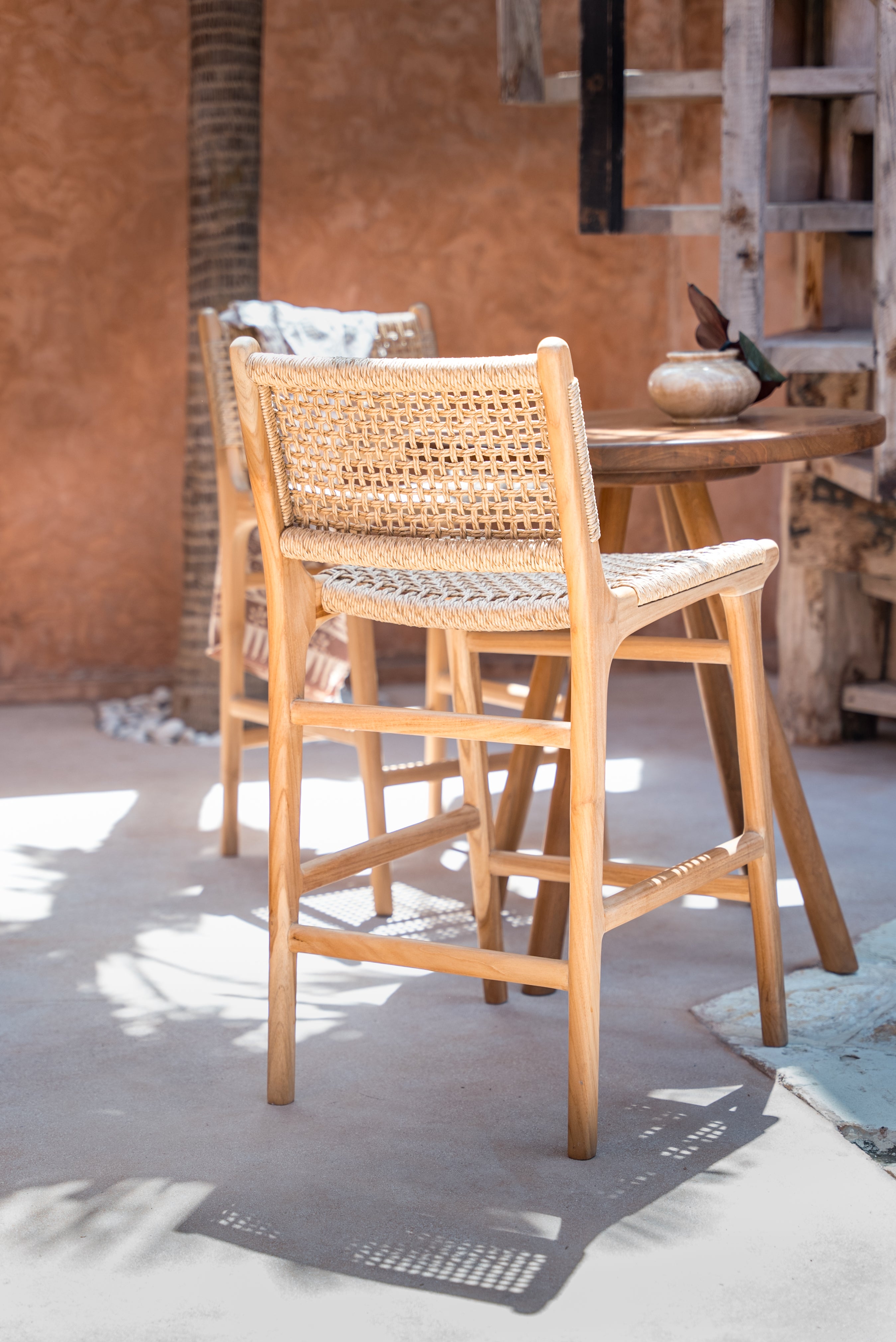 Melia Indoor Outdoor Teak Counter Stool