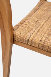 Zuri Teak and Tight Woven Rattan Dining Chair