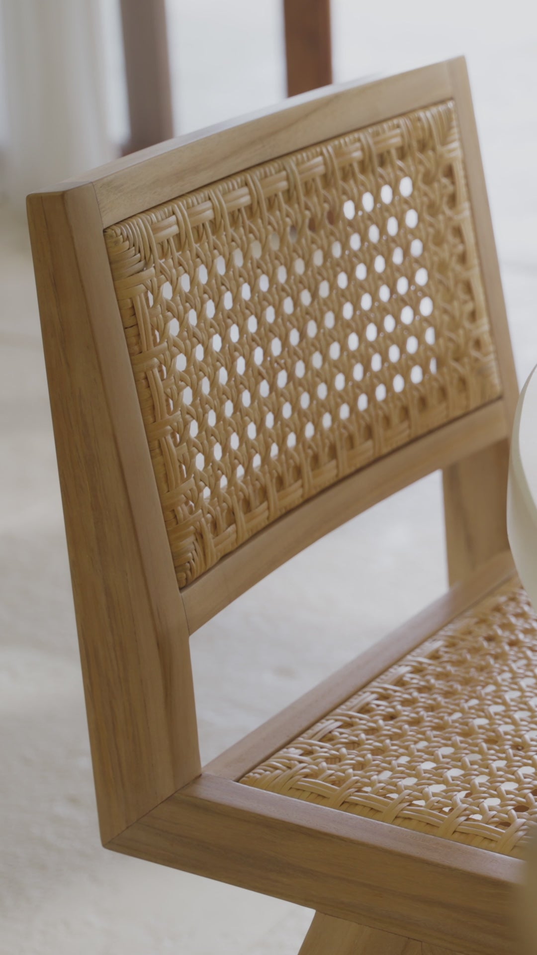 Close Up on Nilah Teak Dining Chair 