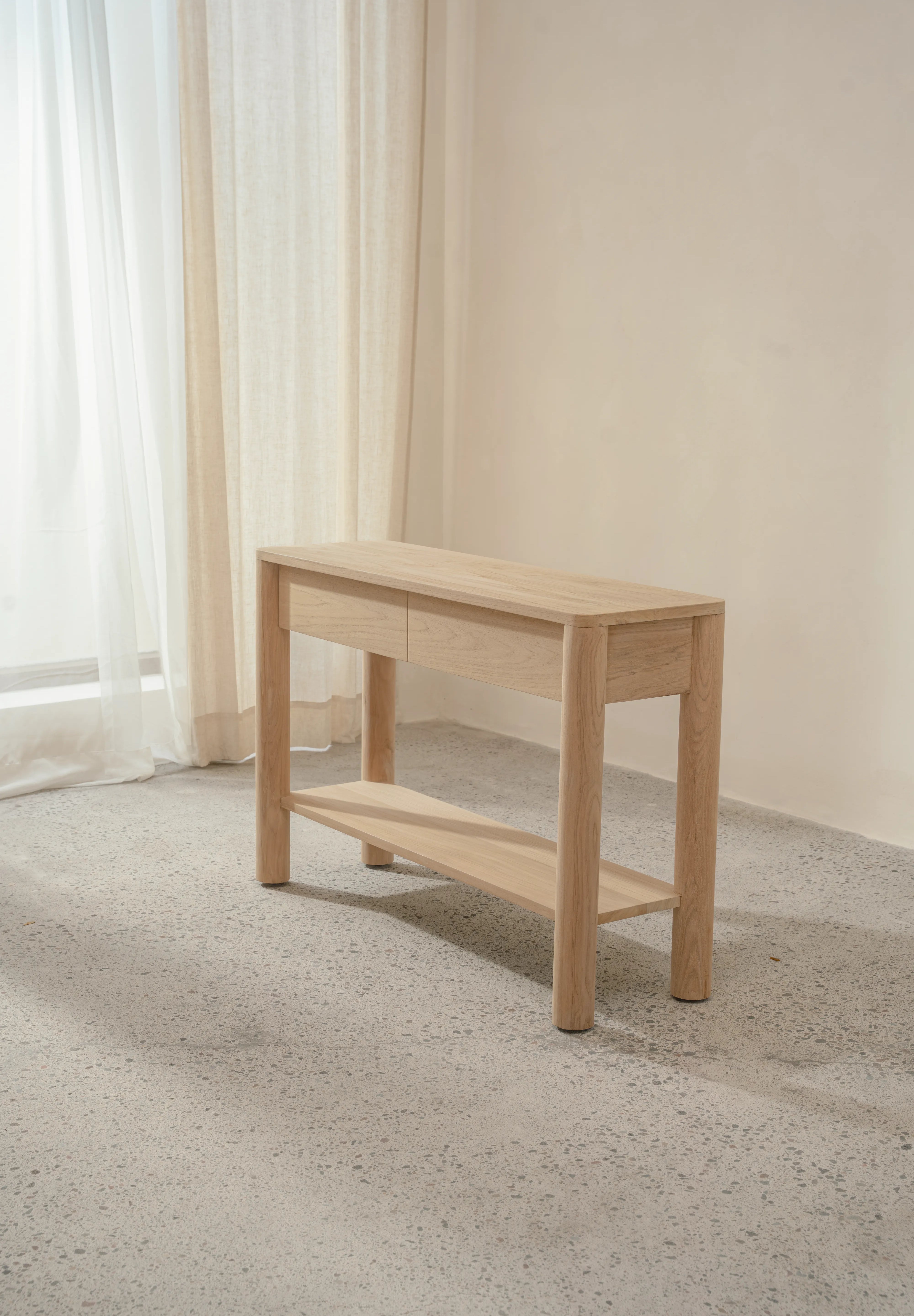 Sira Teak Console Table with Two Drawers