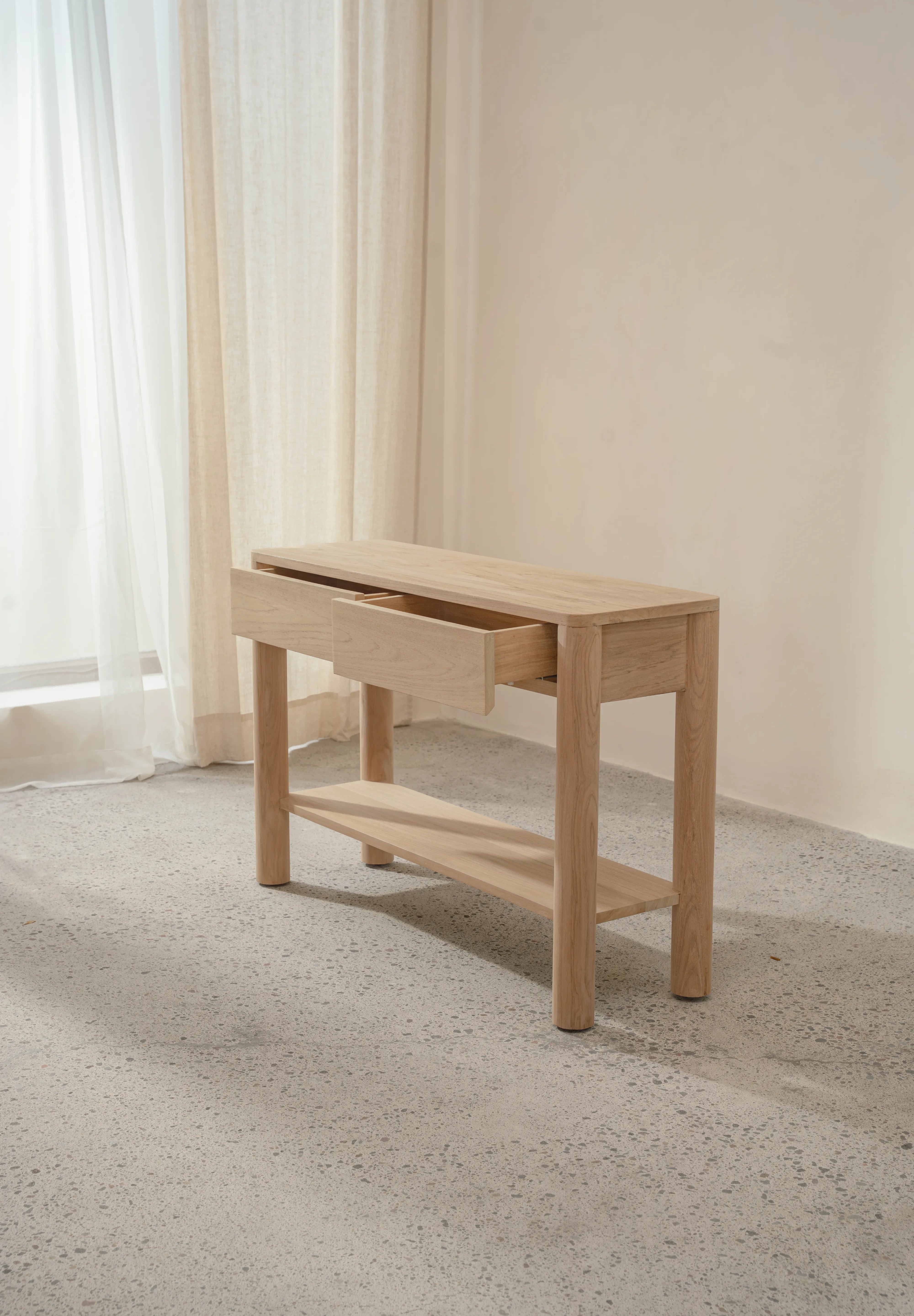 Sira Teak Console Table with Two Drawers