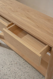 Sira Teak Console Table with Two Drawers