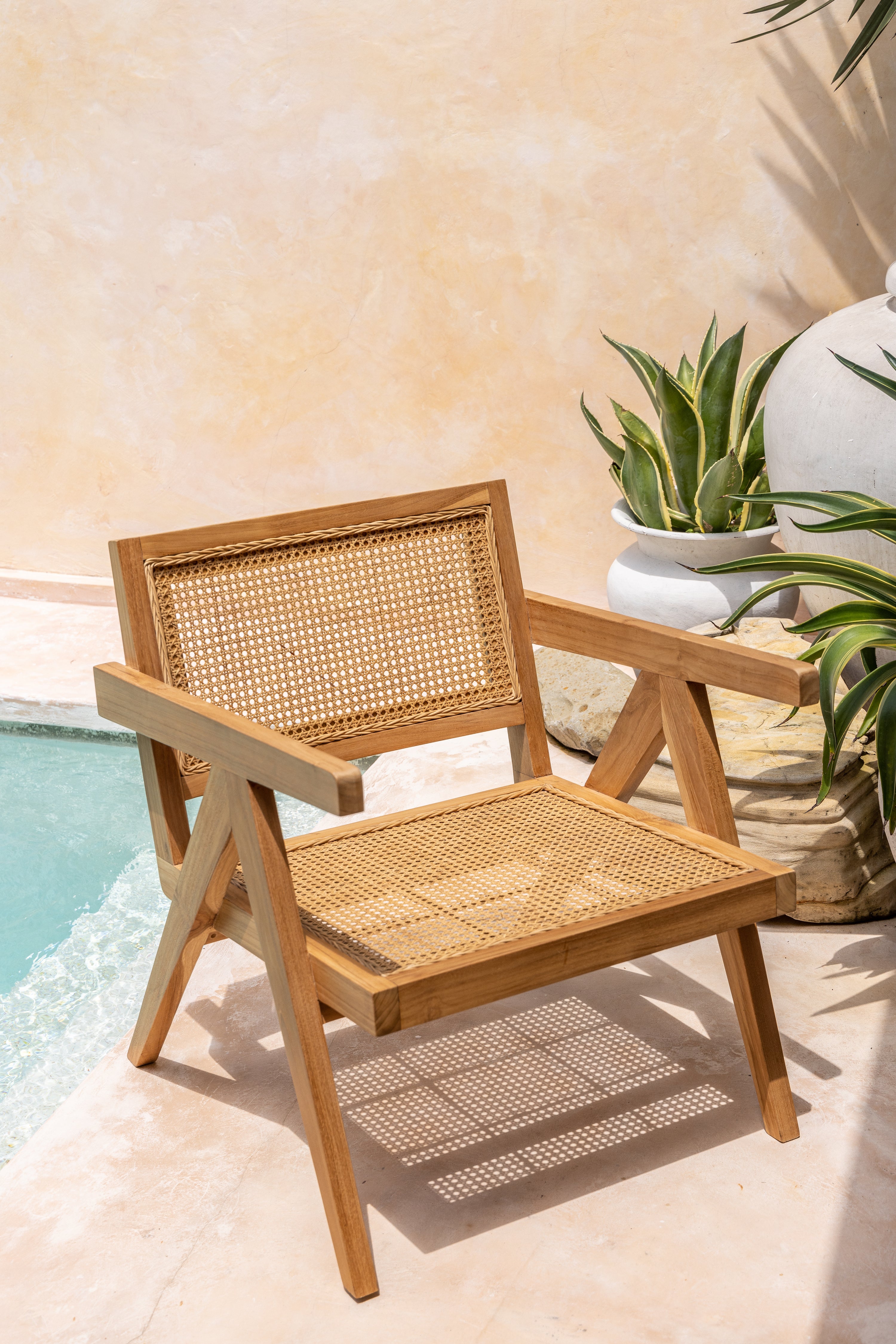 Asya Teak and Rattan Lounge Chair – balè - Main Image