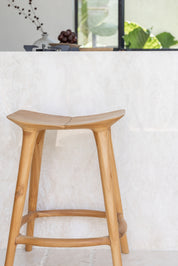 Bella Backless Teak Counter Stool