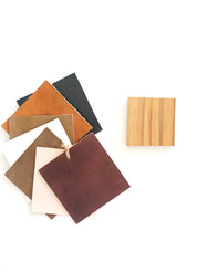 Leather + Wood Material Sample