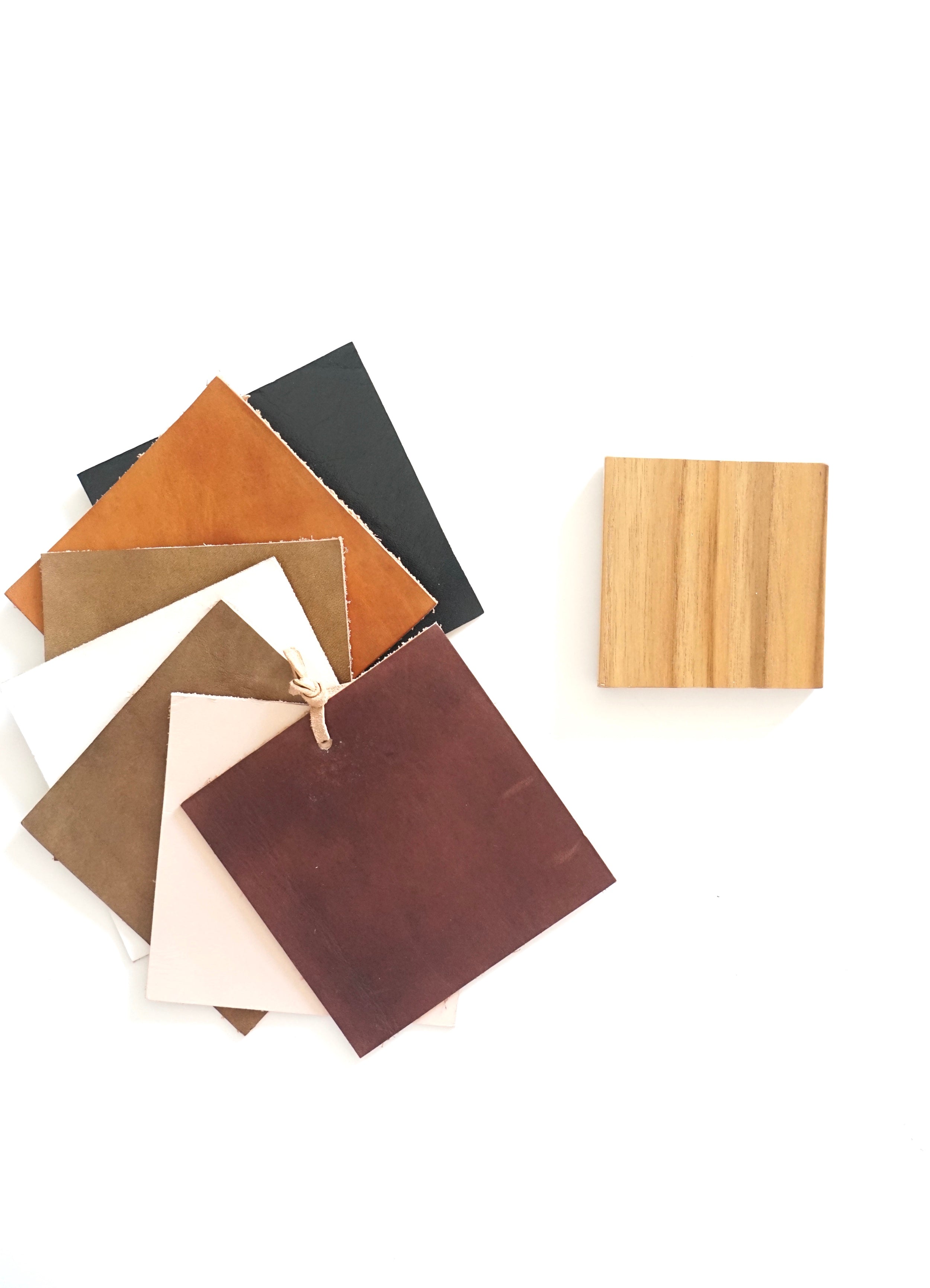 Leather + Wood Material Sample